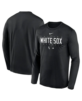 Men's Nike Black Chicago White Sox Authentic Collection Team Logo Legend Performance Long Sleeve T-shirt
