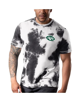 Men's Msx by Michael Strahan Black New York Jets Freestyle Tie-Dye T-shirt