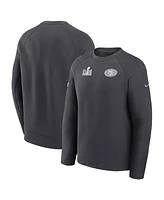Men's Nike Anthracite San Francisco 49ers Super Bowl Lviii Opening Night Tech Fleece Pullover Sweatshirt