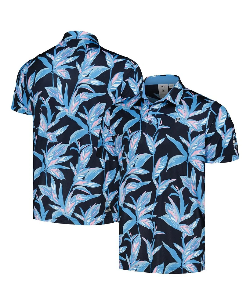 Men's Puma x Ptc Navy Wm Phoenix Open Floral Mattr Polo Shirt