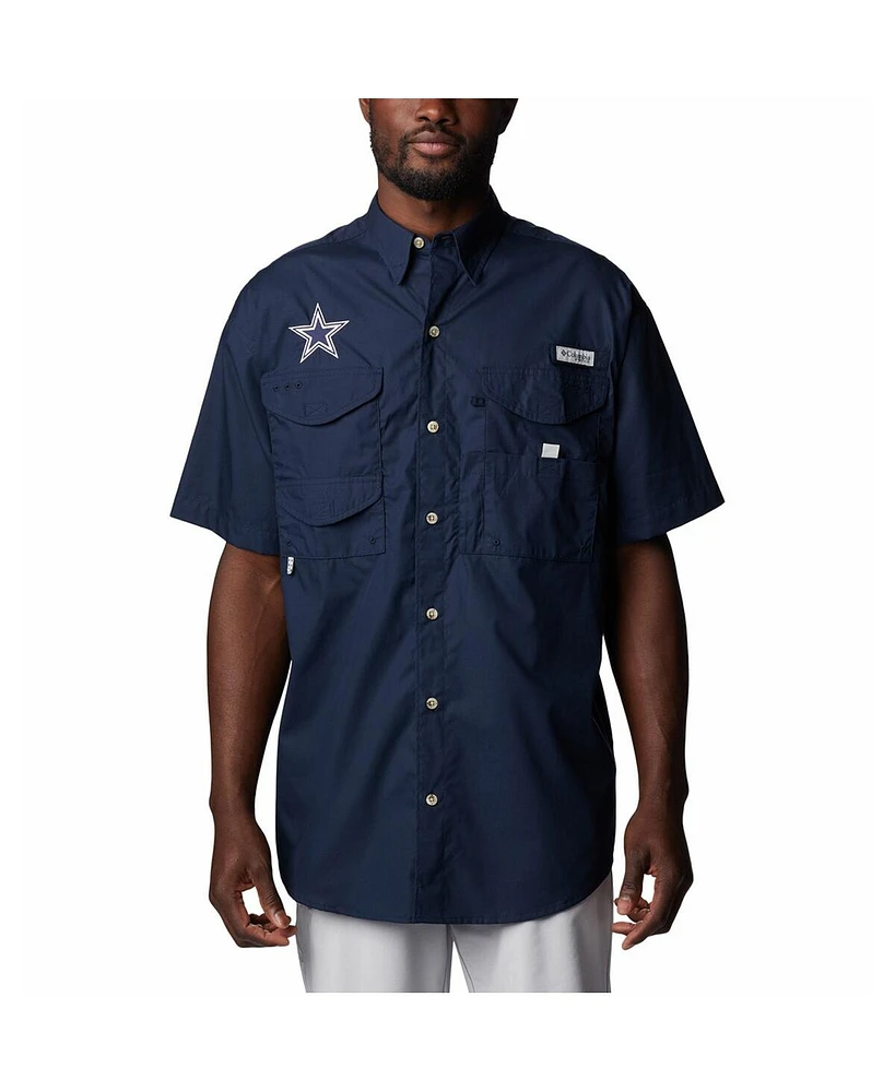 Men's Columbia Navy Dallas Cowboys Bonehead Team Button-Up Shirt