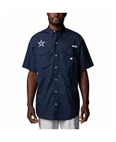 Men's Columbia Navy Dallas Cowboys Bonehead Team Button-Up Shirt