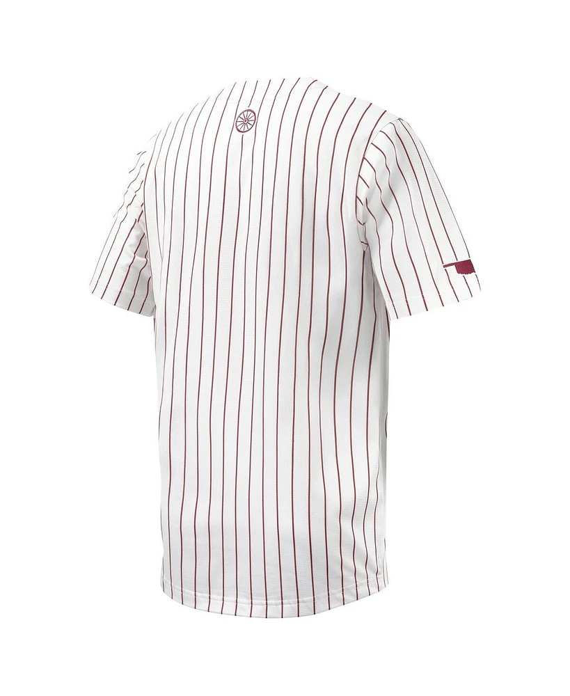 Men's Nike White Oklahoma Sooners Pinstripe Replica Baseball Jersey