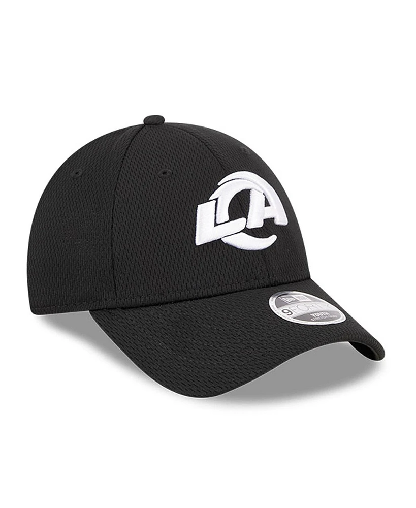 Youth Boys and Girls New Era Black Los Angeles Rams Main B-Dub 9FORTY Adjustable Hat