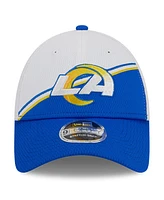 Men's New Era White, Royal Los Angeles Rams 2023 Sideline 9FORTY Adjustable Hat