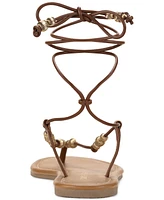 Sun + Stone Women's Ramseyy Beaded Lace Up Flat Sandals, Created for Macy's