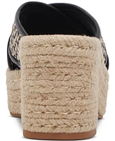 Dolce Vita Women's Eldora Crisscross Raffia Espadrille Platform Slide Sandals