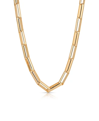 Ettika 18k Gold Plated Rectangular Link Necklace