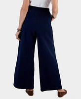 Style & Co Petite Gauze Wide-Leg Pull-On Pants