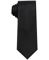 Calabrum Men's Slim Solid Black Tie