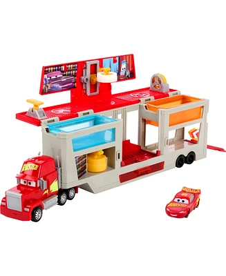 Disney and Pixar Cars Color Changers Mobile Paint Shop Mack Playset with 1 Toy Car and Accessories - Multi