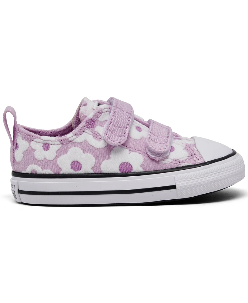 Converse Toddler Girls Chuck Taylor All Star 2V Lo Floral Fastening Strap Casual Sneakers from Finish Line