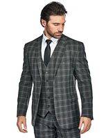 Slim Fit 3PC Elegant Check Men's Suit