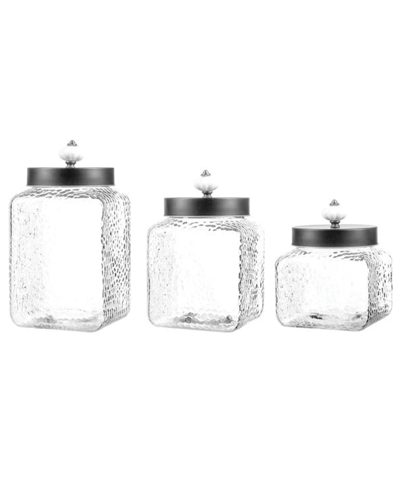 Style Setter Hammered Square 3 Pc Canister Set