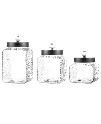 Style Setter Hammered Square 3 Pc Canister Set