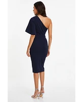 Quiz Women's One-Shoulder Ruched Midi Dress