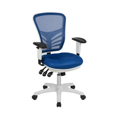 Mid-Back Mesh Triple Paddle Swivel Ergonomic Office Chair With Adjustable Arms