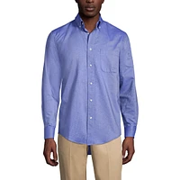 Lands' End Men's School Uniform Long Sleeve Solid Oxford Dress Shirt