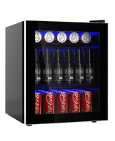 60 Can Beverage Mini Refrigerator with Glass Door