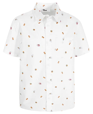 Epic Threads Big Boys Short-Sleeve Cotton Foodie Icon-Print Shirt, Created for Macy's