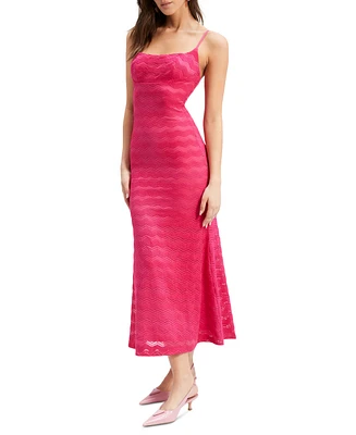 Bardot Women's Adoni Scoop-Neck Zig Zag Sleevless Midi Dress