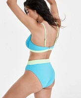 Salt Cove Juniors Ribbed V Wire Bralette Bikini Top Bottoms Created For Macys