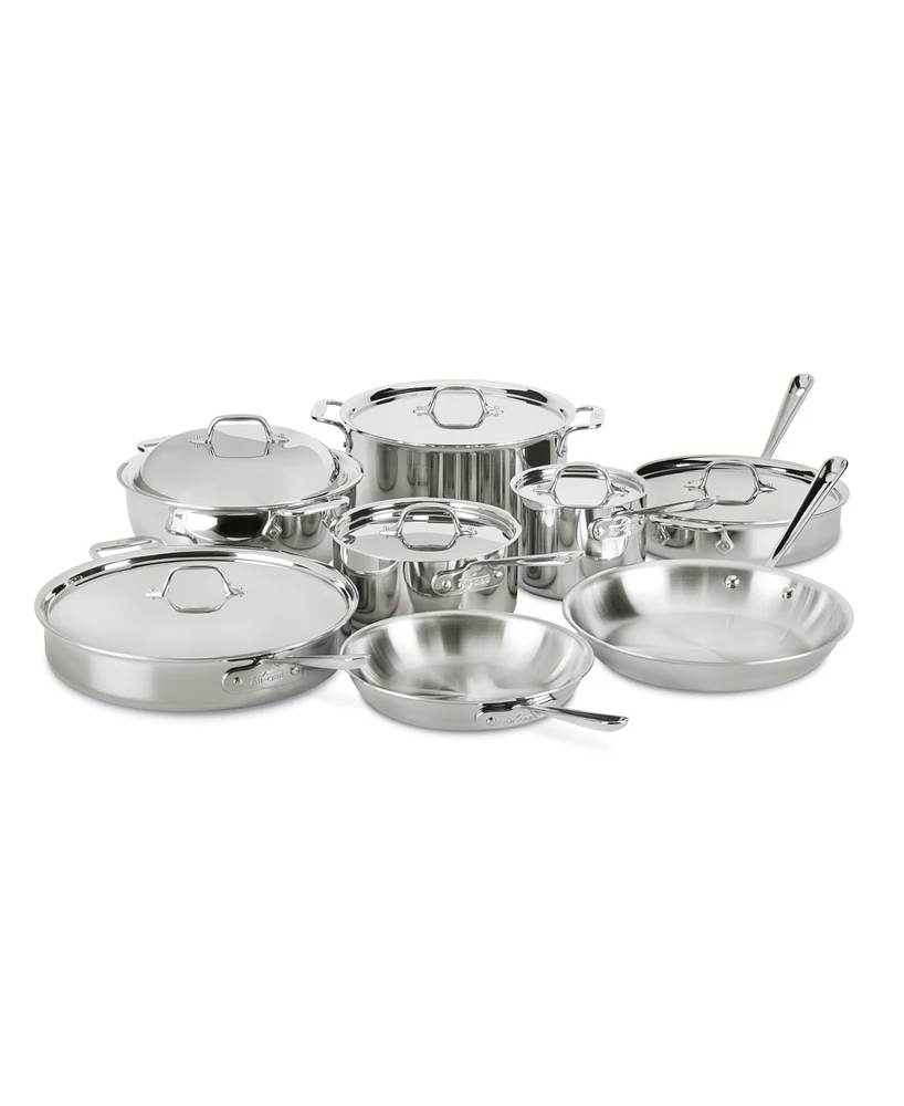 All-Clad D3 Stainless Steel Cookware Set, 14 Piece