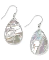 Mother of Pearl Caged Teardrop Earrings in Sterling Silver