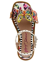 Betsey Johnson Little and Big Girls Dacie Flat Sandals with Butterfly Embellishments