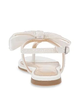 Betsey Johnson Little and Big Girls Sasha T-strap Sandals with Bow Detail