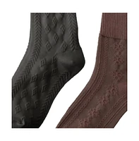 Stems Diamond Knit Crew Socks