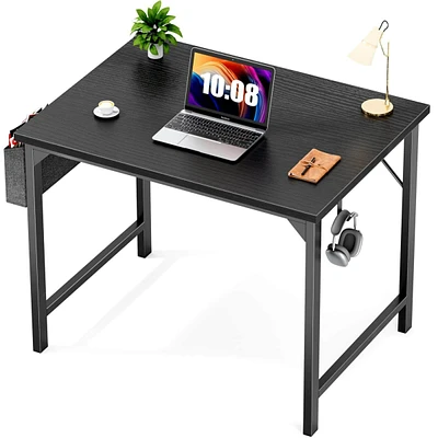 Simplie Fun Modern Simple Style Wooden Work Office Desks With Storage, 31 Inch, Black