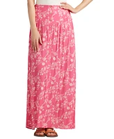 Bcx Juniors' Floral-Print Yoked Maxi Skirt