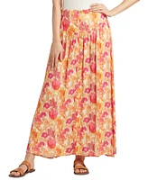 Bcx Juniors' Floral-Print Yoked Maxi Skirt