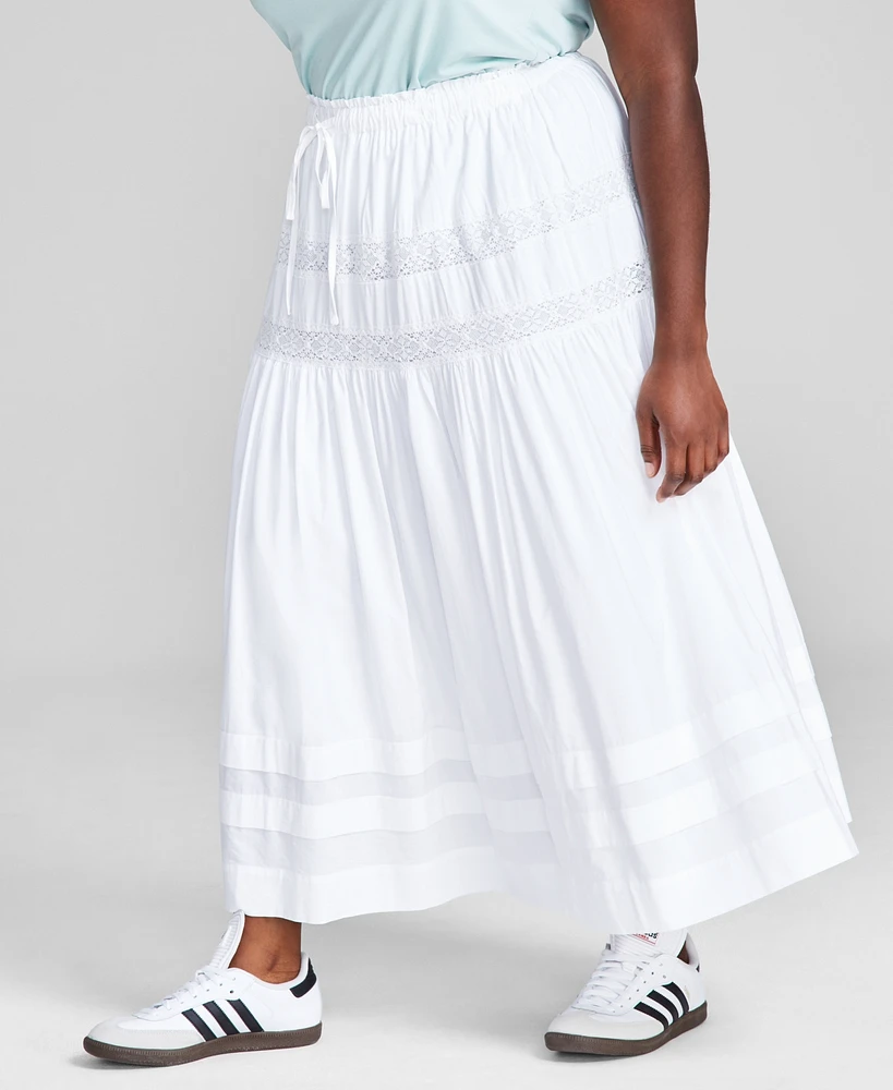 And Now This Plus Crochet Pull-On Maxi Skirt, Created for Macy's