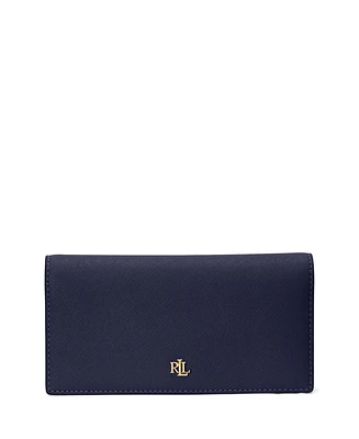 Lauren Ralph Lauren Crosshatch Leather Slim Wallet