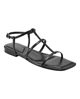 Marc Fisher Ltd Women's Marris Square Toe Strappy Flat Sandals