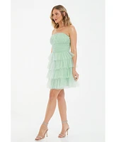 Quiz Women's Tulle Tiered Mini Dress