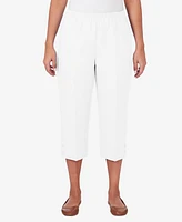 Alfred Dunner Women's Classic Stretch Waist Accord Capri Pants with Button Hem