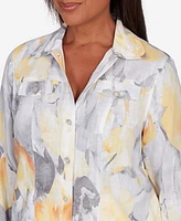 Alfred Dunner Petite Charleston Abstract Watercolor Jacket