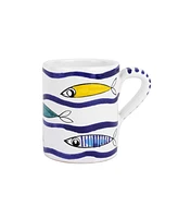 Vietri Pesce Pazzo Multicolor Swimming Fish Mug