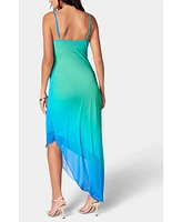 Bebe Women's Asymmetrical Ombre Dress