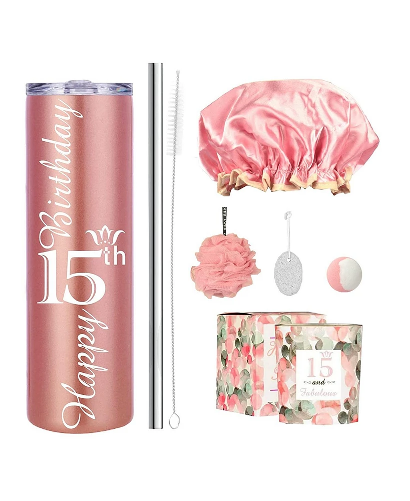 15th Birthday Gifts for Girls, Tumbler Set with Decorations, Perfect for Celebrating a Memorable Milestone Birthday, Includes Party Supplies for a Fun