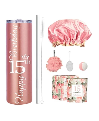 15th Birthday Gifts for Girls, Tumbler Set with Decorations, Perfect for Celebrating a Memorable Milestone Birthday, Includes Party Supplies for a Fun