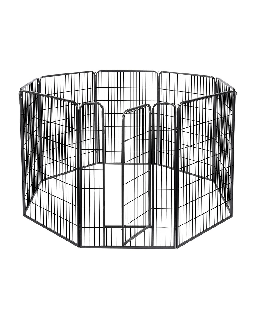 Yescom 8 Pieces 28"x47" Pet Playpen Extra Large Dog Exercise Fence Panel Crate Camping