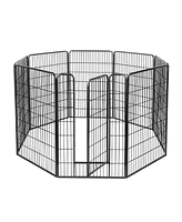 Yescom 8 Pieces 28"x47" Pet Playpen Extra Large Dog Exercise Fence Panel Crate Camping