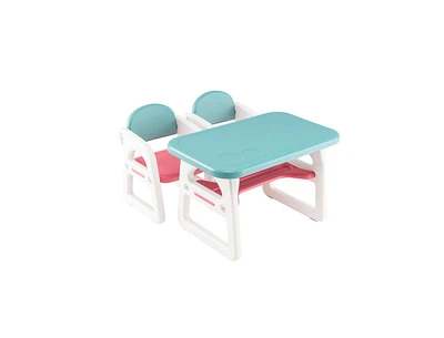 Kids Table and Chair Set with Building Blocks