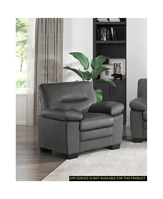 Simplie Fun Modern Sleek Design Living Room Furniture 1Pc Chair Dark Fabric Upholstered Comfortable