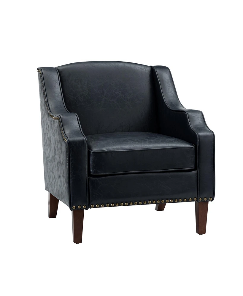 Hulala Home Ceri Contemporary Upholstery Armchair with Nailhead Trim