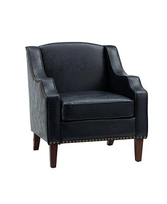 Hulala Home Ceri Contemporary Upholstery Armchair with Nailhead Trim